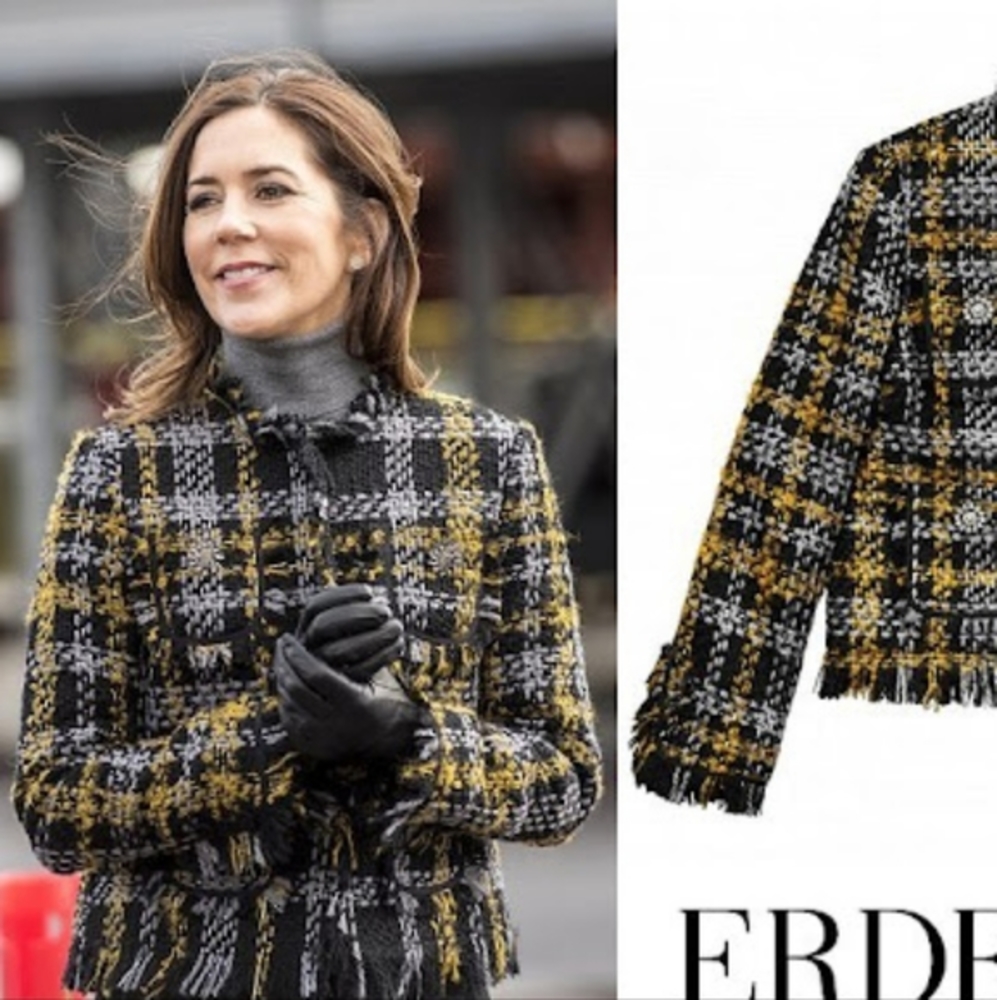 Erdem H&M Tweed Blazer, Size 2 ASO Crown Princess Mary